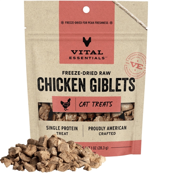 Vital Essentials Freeze-Dried Chicken Giblets Cat Treats