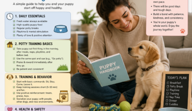 First-time dog owner learning how to take care of a puppy Why it helps Creates emotional connection and signals this guide is for real beginners.