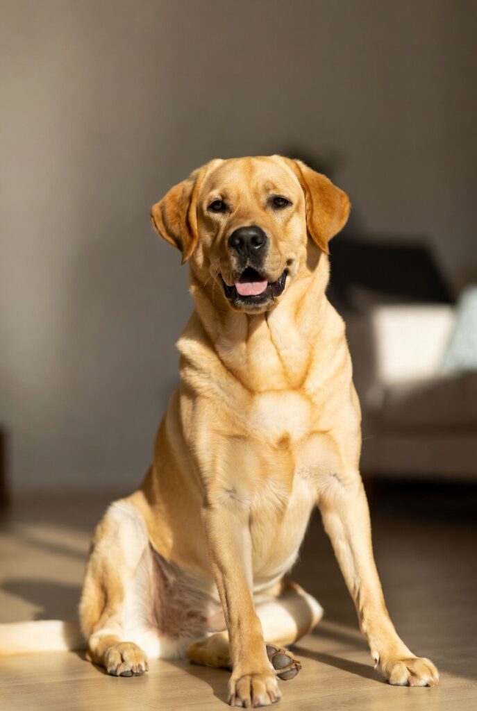 best dog breeds for first-time owners sitting calmly indoors