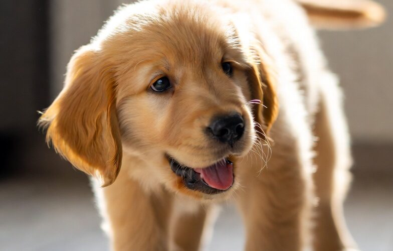 best puppy feeding schedule — golden retriever puppy eating from bowl