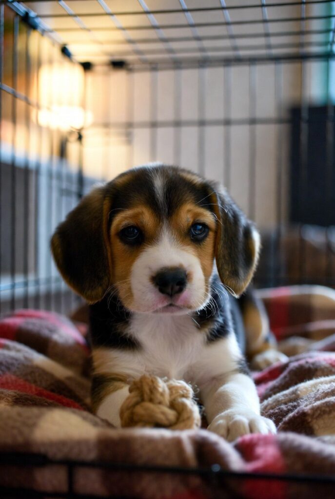 crate training puppy for potty training safe and comfortabl