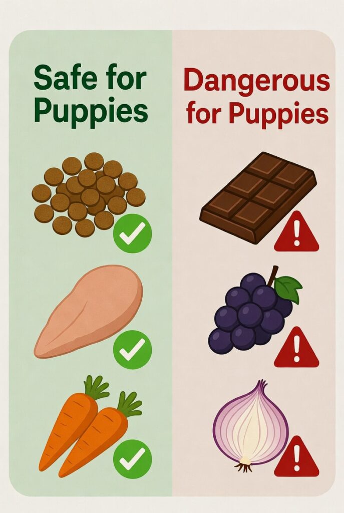 puppy safe foods and toxic foods — what puppies should and should not eat